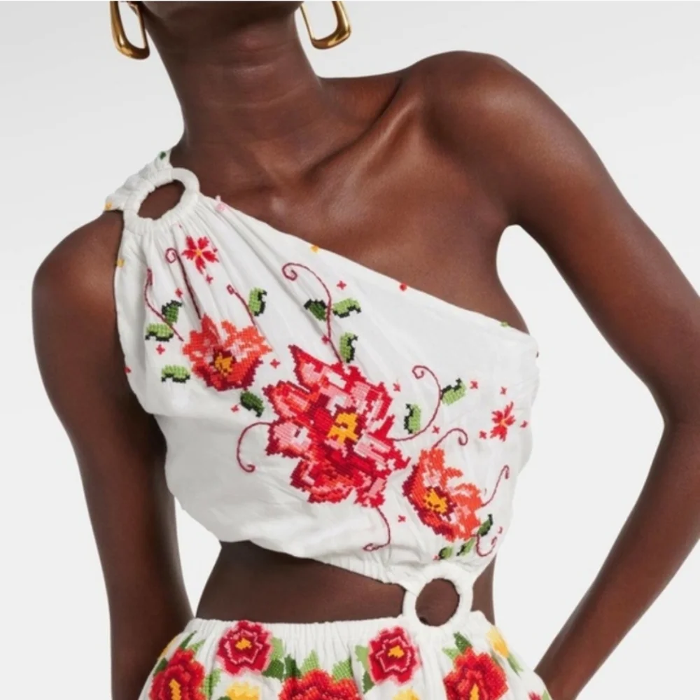 Farm Rio Embroidered Carmina Floral Maxi Dress - Picture 6 of 16